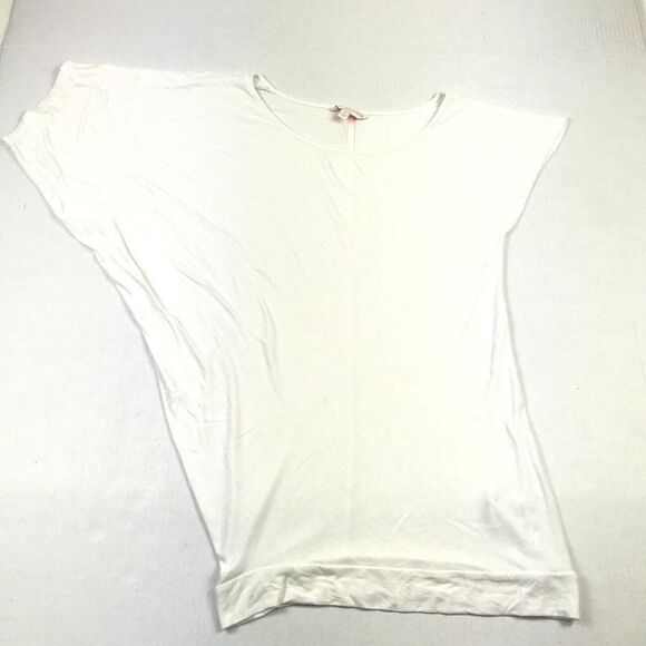 Tori Richard Tops - Tori Richard Womens Asymmetric Blouson Top White Short Sleeve Stretch S Small *
